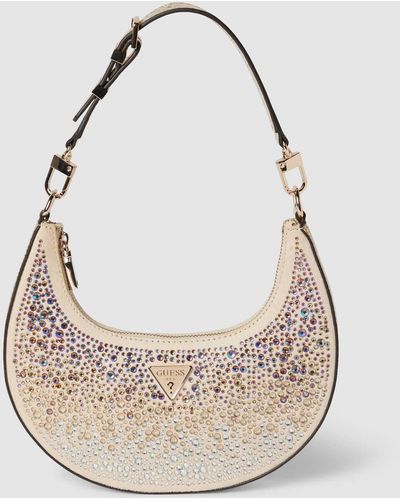 Guess Handtasche mit Ziersteinbesatz Modell 'LUA' - Natur