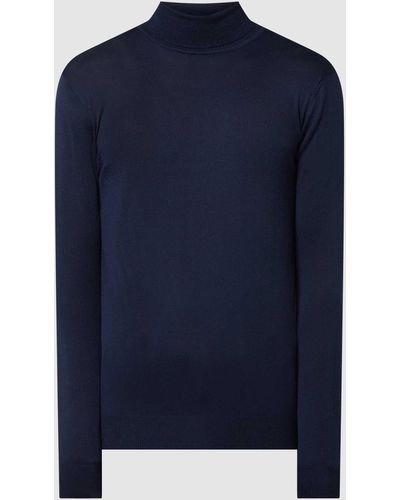 Casual Friday Gebreide Pullover Met Labeldetail - Blauw