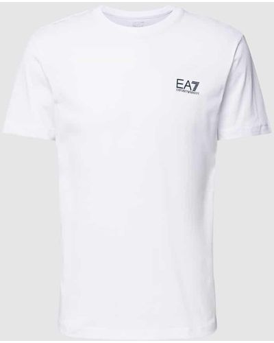 EA7 T-Shirt mit Label-Print - Weiß