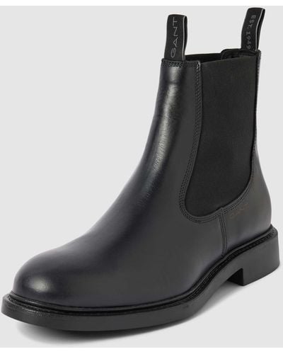 GANT Chelsea Boots aus Leder mit Label-Details Modell 'Millbro' - Schwarz
