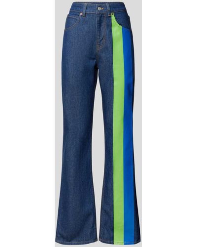 Victoria Beckham Flared Fit Jeans mit Zierstreifen - Blau