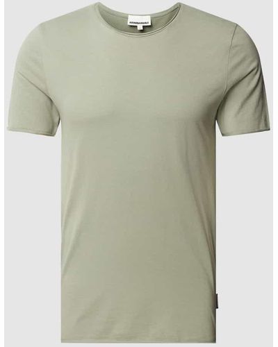 ARMEDANGELS T-Shirt in unifarbenem Design Modell 'AAMON BRUSHED' - Grün