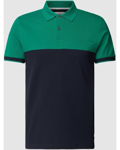 S.oliver Poloshirt Met Colour-blocking-design - Groen