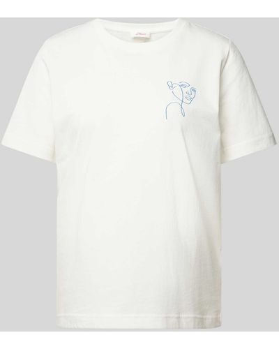 S.oliver T-shirt Met Motiefprint - Wit