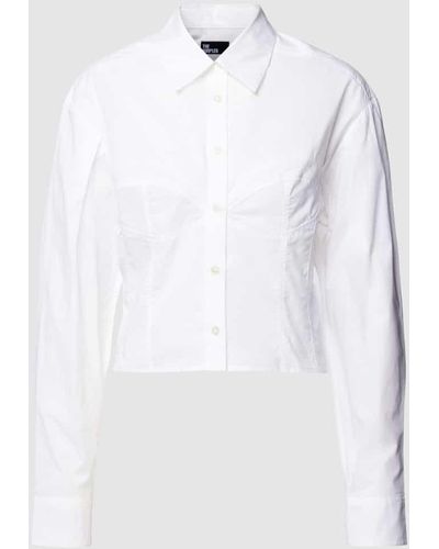 The Kooples Cropped Hemdbluse mit Knopfleiste - Weiß