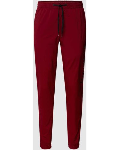 Tommy Hilfiger Relaxed Tapered Fit Trainingsbroek Met Labelprint - Rood