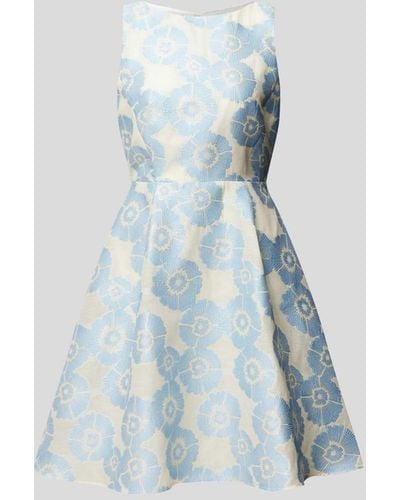 KLEO Knielanges Kleid mit floralem Muster - Blau