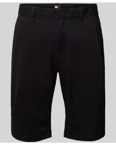 Tommy Hilfiger Shorts in unifarbenem Design Modell 'SCANTON' - Schwarz