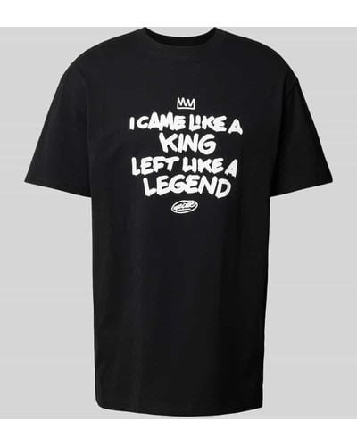 Mister Tee Oversized T-Shirt mit Statement-Print Modell 'Like a Legend' - Schwarz