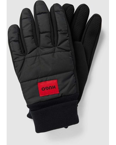 HUGO Handschuhe mit Label-Patch Modell 'Jakota' - Schwarz