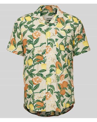 Blend Slim Fit Freizeithemd mit Allover-Print - Grün