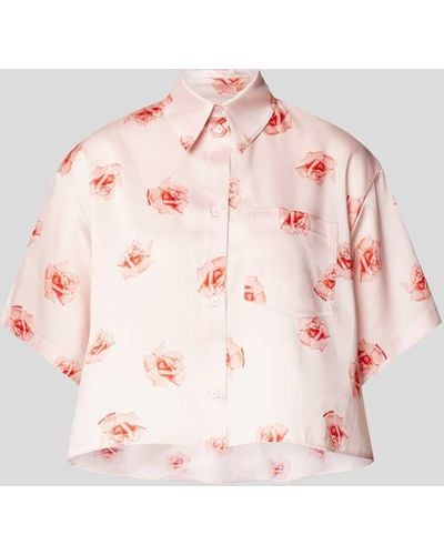 KENZO Cropped Hemdbluse mit Brusttasche - Pink
