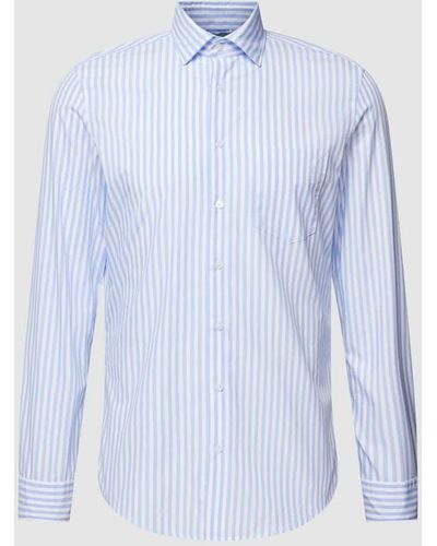 Seidensticker Slim Fit Business-Hemd mit Streifenmuster Modell 'New Kent' - Blau