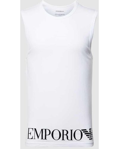 Emporio Armani Tanktop mit Label-Print Modell 'SHINY' - Weiß