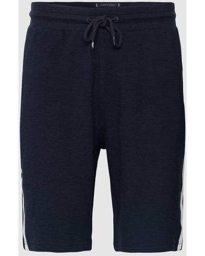 Tommy Hilfiger Sweatshorts mit Waffelstruktur Modell 'ESTABLISHED' - Blau