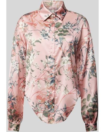 Guess Bluse mit floralem Print Modell 'BOWED JUN' - Pink