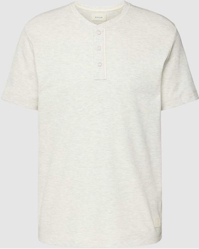 Tom Tailor T-shirt Met Korte Knoopsluiting - Wit