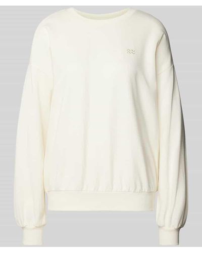 Mazine Sweatshirt mit überschnittenen Schultern Modell 'Monica' - Natur