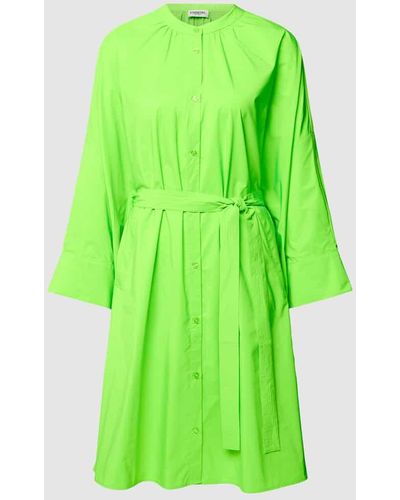 Essentiel Antwerp Knielanges Kleid mit Bindegürtel - Grün