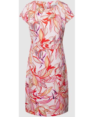 Gerry Weber Knielanges Kleid mit floralem Allover-Muster - Pink