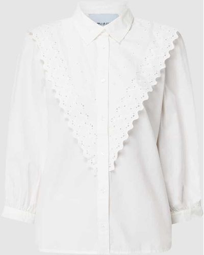 Minus Bluse mit Spitze Modell 'Caisa' - Weiß