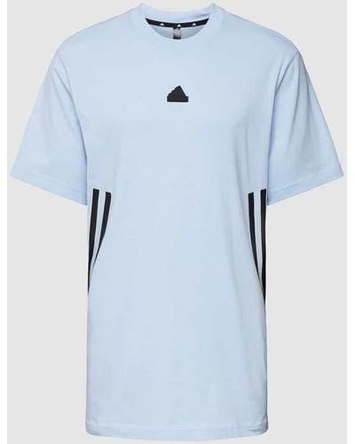 adidas T-Shirt mit Label-Patch - Blau