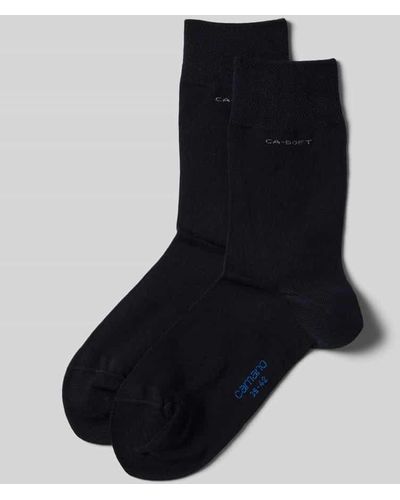 Camano Socken im unifarbenen Design im 4er-Pack - Schwarz