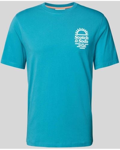 Scotch & Soda T-shirt Met Labelprint - Blauw
