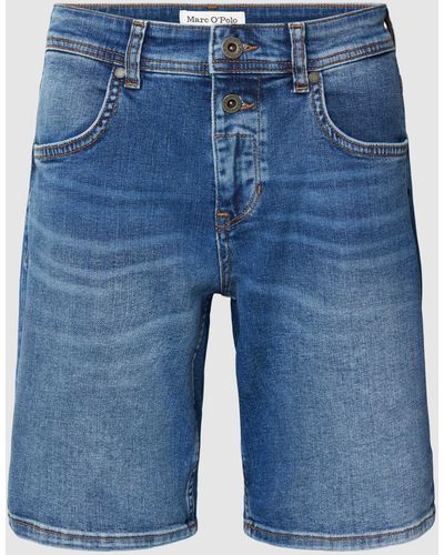 Marc O' Polo Jeansshorts Met Labelpatch - Blauw