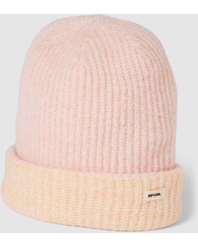 Rip Curl Beanie mit Label-Detail in Two-Tone-Machart - Pink