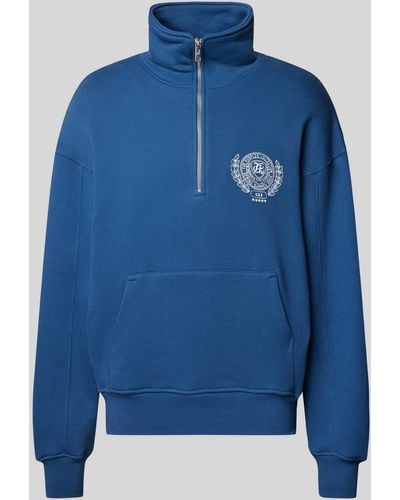The Kooples Sweatshirt Met Labelprint - Blauw