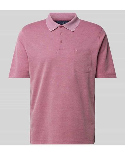 Christian Berg Men Regular Fit Poloshirt mit Brusttasche - Pink