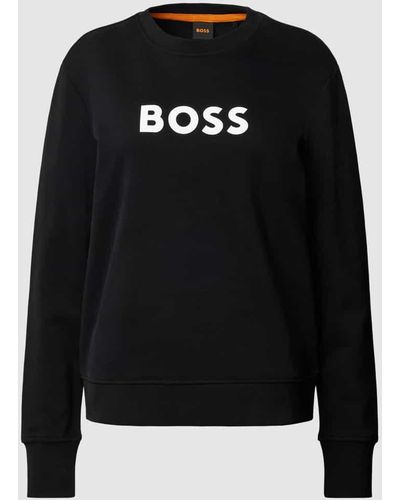 BOSS Sweatshirt mit Label-Print Modell 'Elaboss' - Schwarz