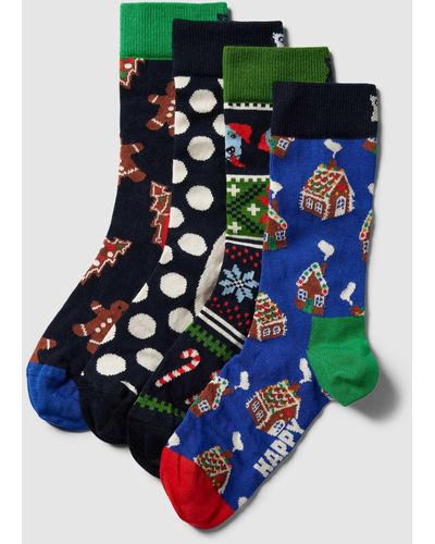 Happy Socks Sokken Met All-over Motief - Blauw