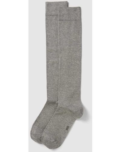 BOSS Socken mit geripptem Abschluss im 2er-Pack - Grau