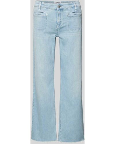 Cambio Wide Leg Jeans Met Verkort Model - Blauw