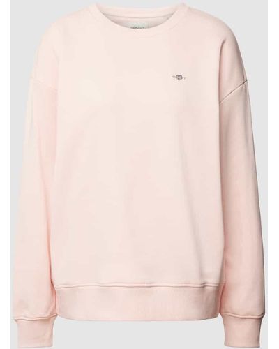 GANT Sweatshirt mit gerippten Abschlüssen Modell 'SHIELD' - Pink