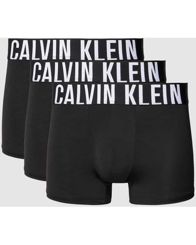 Calvin Klein Trunks mit elastischem Logo-Bund im 3er-Pack - Schwarz