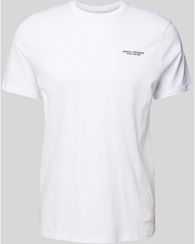 Armani Exchange T-shirt Met Labelprint - Wit