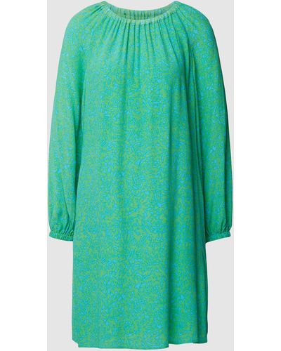 Comma, Knielanges Kleid mit Allover-Muster - Grün