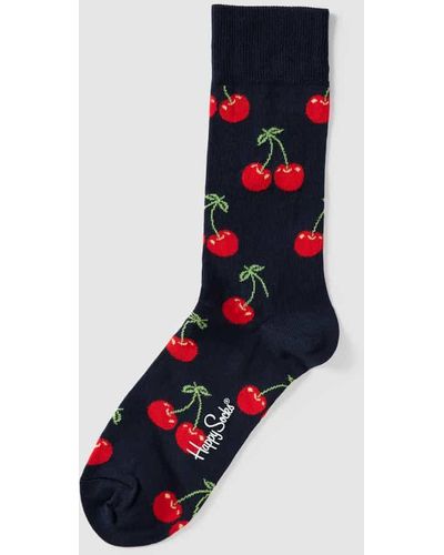 Happy Socks Socken mit Allover-Motiv Modell 'Cherry' - Blau