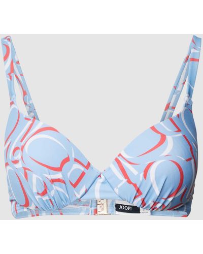 JOOP! BODYWEAR Bikini-Oberteil mit Allover-Muster Modell 'Marinha' - Blau