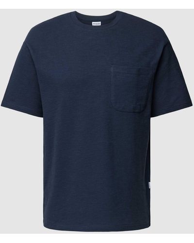 SELECTED T-shirt Met Opgestikte Borstzak - Blauw
