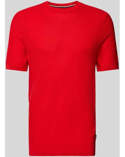 BOSS T-Shirt mit Strukturmuster Modell 'Tantino' - Rot