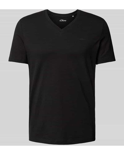 S.oliver T-Shirt mit Label-Print - Schwarz
