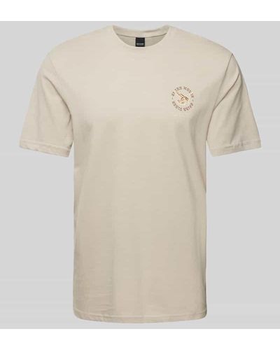 Only & Sons Slim Fit T-Shirt mit Motiv-Print Modell 'BASIC' - Natur