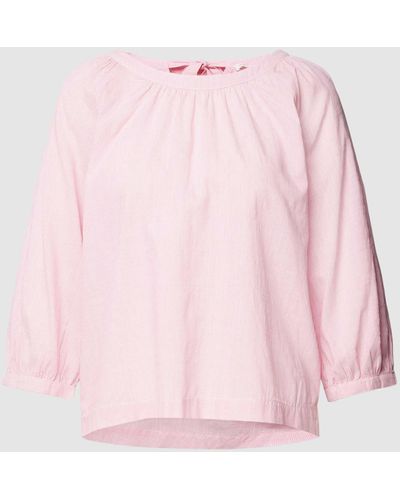 S.oliver Blusenshirt mit Streifenmuster Modell 'Bauern' - Pink