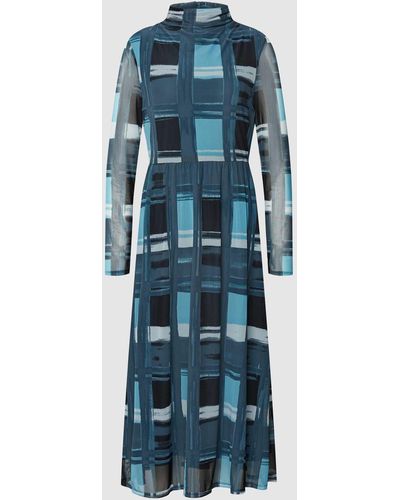 S.oliver Midi-jurk Met All-over Motief - Blauw
