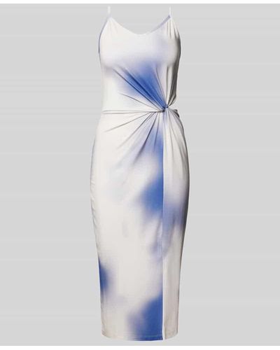 EDITED Knielanges Kleid mit Allover-Muster in marineblau