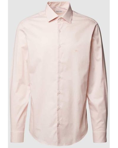 Calvin Klein Business-Hemd mit Label-Stitching Modell 'TONALDOBBY' - Pink